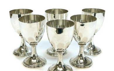 6 A.G. Schultz & Co Sterling Silver Wine Goblets, c1920