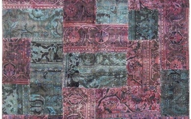 6 x 9 Multi Color Antique Persian Patchwork Rug