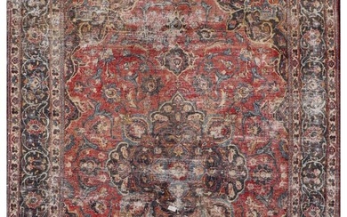 6 x 9 Persian Vintage Hand-knotted Rug Faded Red Distressed Pre-Owned Carpet