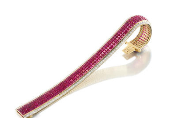 A ruby and diamond bracelet