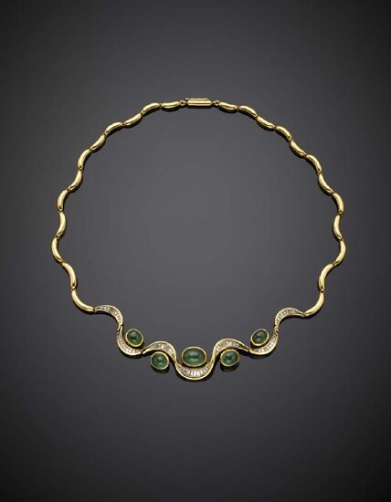 DAMIANI Yellow gold articulated necklace, in the centre