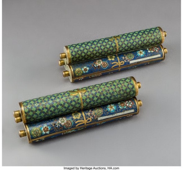 78243: A Rare Pair of Chinese Cloisonné Enamel a