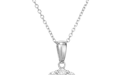 .80 Carat Round Diamond Halo White Gold Cluster Pendant Necklace