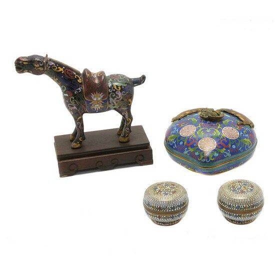 Four Chinese Cloisonne Items