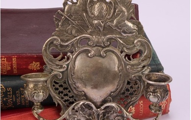 A 19th century Dutch silver girandole, of small proportions,...
