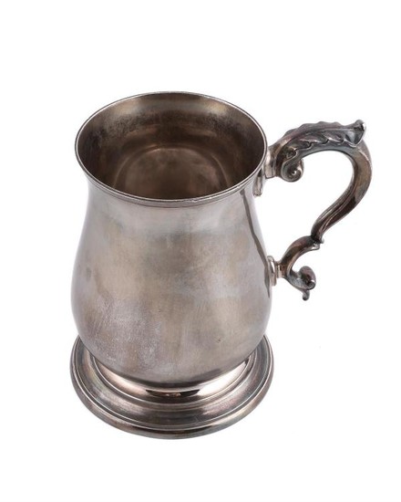 A Britannia standard silver baluster mug by C. J. Vander Ltd