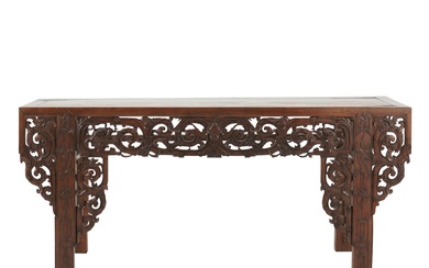A CHINESE HARDWOOD ALTAR TABLE Qing Dynasty (1644-1912), 19th Century