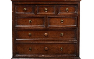 A COMMONWEALTH OAK CHEST OF DRAWERS, MID 17TH CENTURY