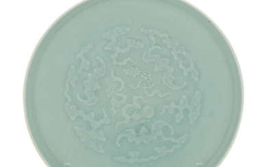 A Celadon Glazed Porcelain Ink Palette