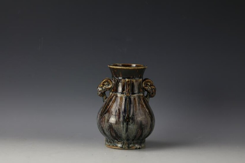 A Chinese Flambe-Glazed Baluster Vase