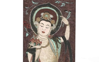 A Chinese Work on Paper of Guanyin from Mogao Caves