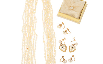 A Collection of Pearl & Gold Jewelry