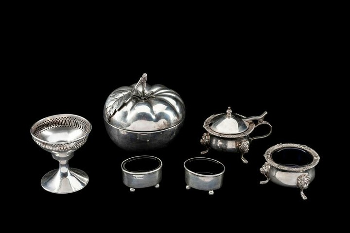 A Collection of Six Silver and Silver-Plate Table