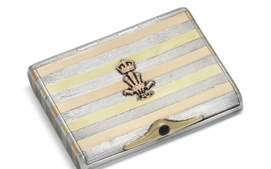 A FRENCH SILVER AND GOLD CIGARETTE CASE, MARK OF AUGUSTE BESSON, PARIS, 20TH CENTURY, WITH LONDON IMPORT MARK FOR GEORGE STOCKWELL, 1923