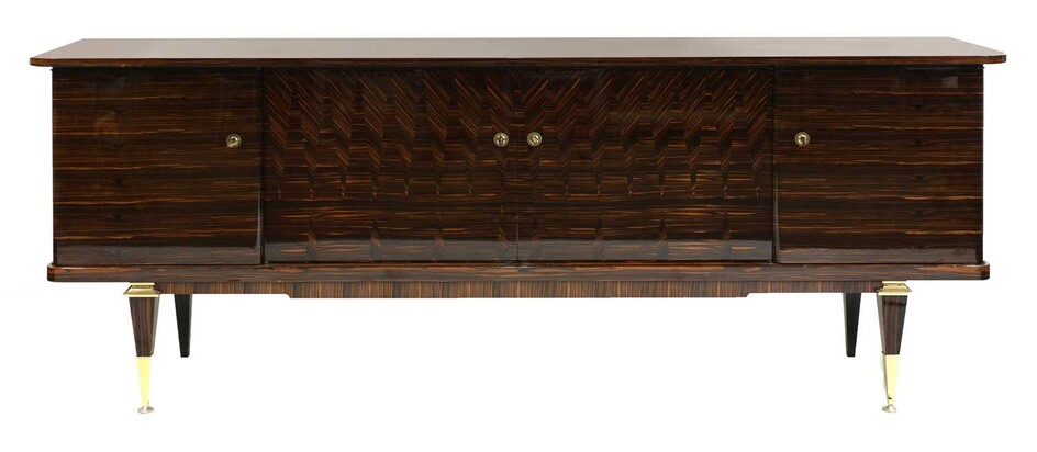A French lacquered Macassar ebony sideboard