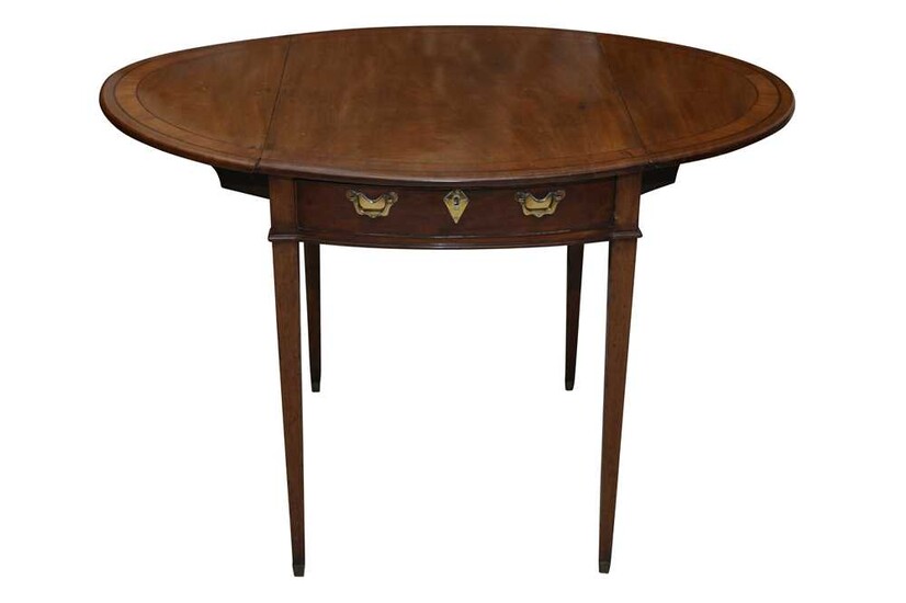 A GEORGE III SHERATON STYLE MAHOGANY PEMBROKE TABLE