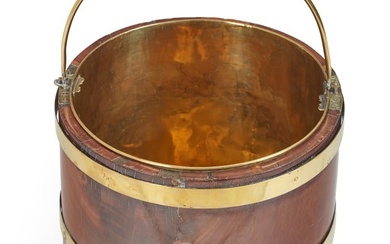 A George III brass bound mahogany pail