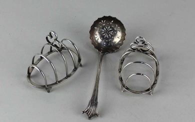 A George III silver Albany pattern sifter spoon