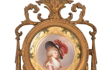 A German Porcelain Cabinet Plate in a Pierce Carved