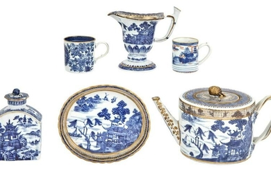 A Group of Chinese Export Blue and White Porcelain