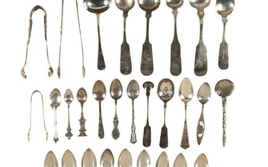 A Group of Coin Silver Spoons, Including Pittsburgh