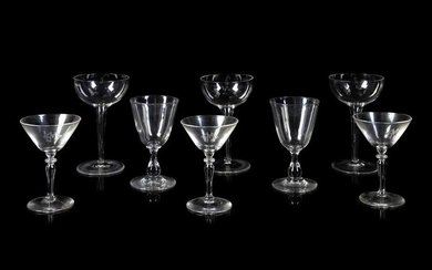 A Group of Nine Glass Stems