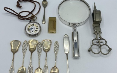 A Hallmarked silver dressing table set to include four...
