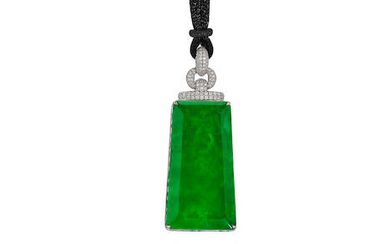 A Jadeite and Diamond Pendant