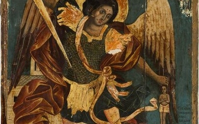 A LARGE ICON SHOWING THE ARCHANGEL MICHAEL Balkan, 18th