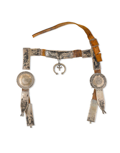 A Navajo silver headstall