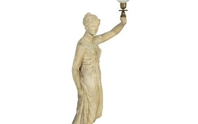 A Neoclassical Style Composition Figural Torchere on a