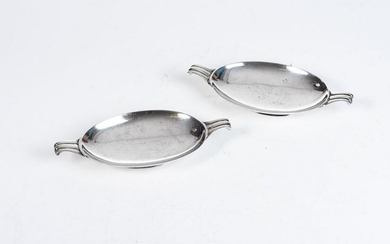 A PAIR OF GEORGE VI SILVER BUTTER DISHES, MAKER'S MARK
