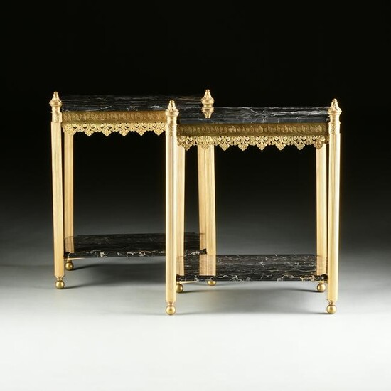 A PAIR OF NEOCLASSICAL REVIVAL PORTER MARBLE AND GILT