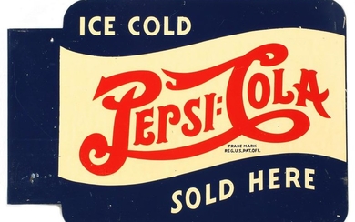 A PEPSI-COLA DOUBLE DOT FLANGE ADVERTISING SIGN