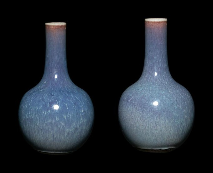 A Pair of Chinese Flambé Glazed Miniature Bottle