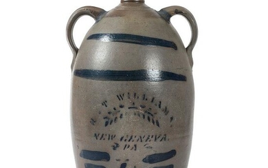 A Pennsylvania Four Gallon Two Handled Stoneware Jug