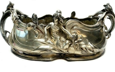 A. Perron Jugendstil German Silver Plate Jardiniere