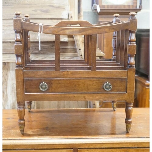 A Regency style mahogany four division Canterbury with singl...