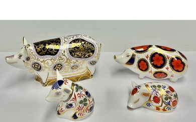 A Royal Crown Derby Paperweight, Spotty Pig, one of a limite...
