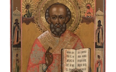 A Russian icon showing Saint Nicholas of Myra, late 19th century