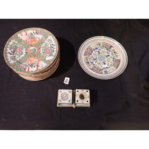 A SMALL COLLECTION OF CHINESE CERAMICS including ten famille...