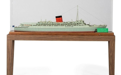 A Scale Model of the RMS Caronia Cunard Ocean Liner