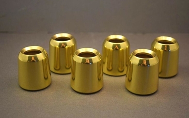 A Set of 6 New Solid Brass 1" Candle Followers, 1"