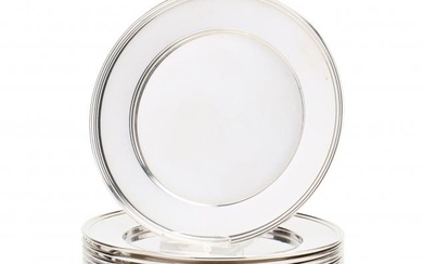 A Set of Twelve Sterling Silver Bread Plates