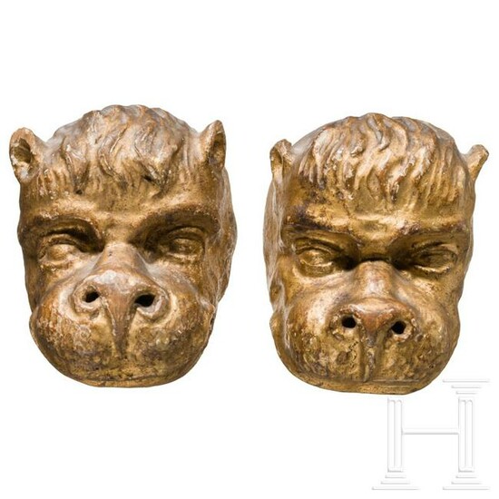 A Tyrolese pair of carved and originally gilded Baroque