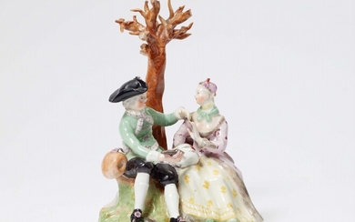 A Vienna porcelain allegorical group representing winter