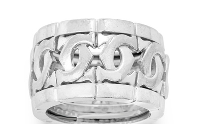 A White Gold 'Double C' Ring, Cartier