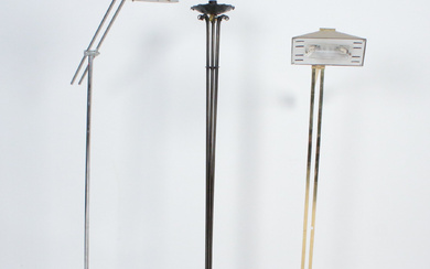 A collection of 3 floor lamps/ceiling spotlights.