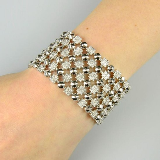 A diamond 'Lucea' bracelet, by Bulgari. Estimated total