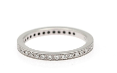 A diamond eternity ring set with numerous brilliant-cut diamonds weighing a total of app. 0.40 ct., mounted in 18k white gold. W. app. 2 mm. Size 54.